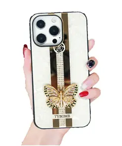 iPhone 11 Pro Max Diamond Aulzaju Shell Pattern Butterfly Cover Hybrid Hard Case-White