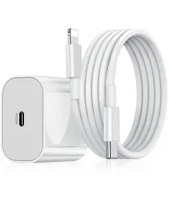 20W PD Charger 20W PD Fast Type C Wall Charger With Charging Cable Compatible With iPhone14/14 Plus Pro Max/13 Pro Max/13 Mini/11/12 Max/Xs Max/XR/X/8Plus,iPad (Adapter + Cable)