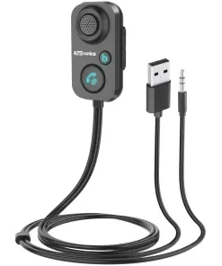 Portronics AUTO 12 in-Car Bluetooth Receiver For Handsfree Calling, Music System, Supports All Smartphones