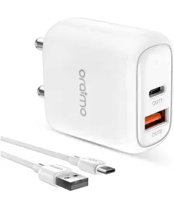 Oraimo Wall Charger, Dual Port Fast Charger Fast Charging Power Adapter Compatible with iPhone 14/13/12/X