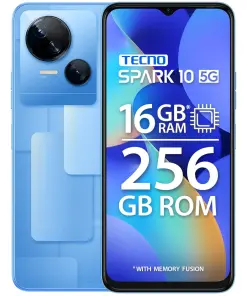 (Refurbished) Tecno Spark 10 5G (Meta Blue, 8GB RAM,256GB Storage)
