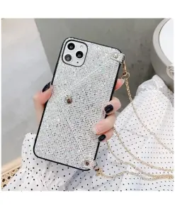 Wallet Cards Crossbody Holder Phone Cases Cover With Chain Strap For iPhone 14 Pro