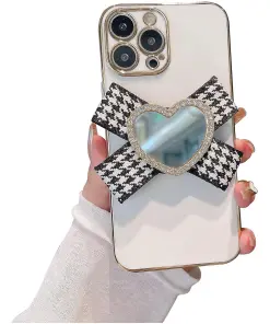 Premium TPU Material Compatible With iPhone 13 Pro Max Case with Heart Love Stand Ring Holder Kickstand