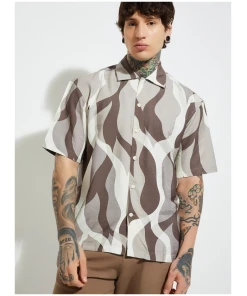 Men’s All-Over Print Relaxed Fit Casual Shirt