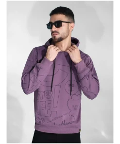 Men’s Streetwear Hoodie in Purple with Unique After Life Comic Print