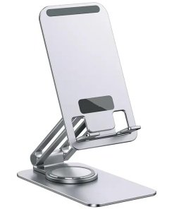 Shahn Silver Foldable Phone Stand Adjustable Desk Holder For iPhone, iPad, Tablet