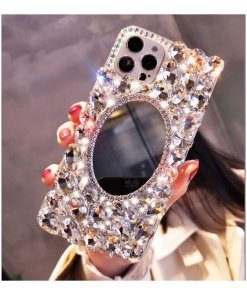PHOEACC Luxury Diamond Bling Makeup Mirror Phone Case 3D Cover For iphone 13 Pro