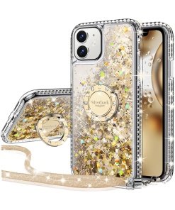 Silverback For Case Moving Liquid Holographic Sparkle Glitter Cover iPhone 11-Gold