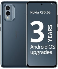 Nokia X30 5G, 6.43” FHD+ AMOLED Pure Display, 90Hz Refresh Rate, 3 Years Android OS and Monthly Security Updates, 50MP Pure View OIS Camera | Blue, 8+256GB