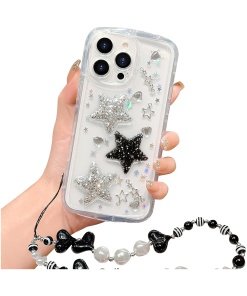  Construction And Stitching a With Pearl Bracelet Chain Design Cover Specially Designed Only For iPhone 13 Pro,