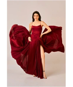 Women’s Dusk Rose Evening Gown with Side Slit