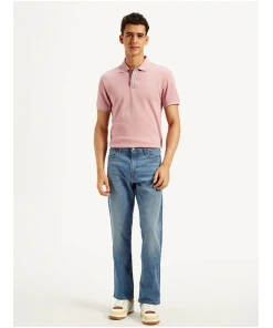 Blue Slim Straight Fit Mid Rise Jeans for Men Offering a Modern Look