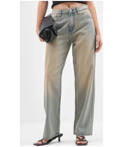 Trendy Women’s Blue Straight Cut Jeans