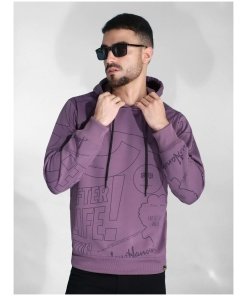 Men’s Streetwear Hoodie in Purple with Unique After Life Comic Print