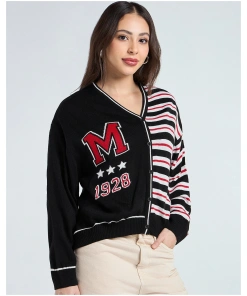 Black & White Striped Oversized Sweater